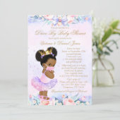Afro Princess Drive By Baby Shower Invitation (Standing Front)