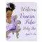 Afro Princess Lavender Silver Watercolor Welcome 