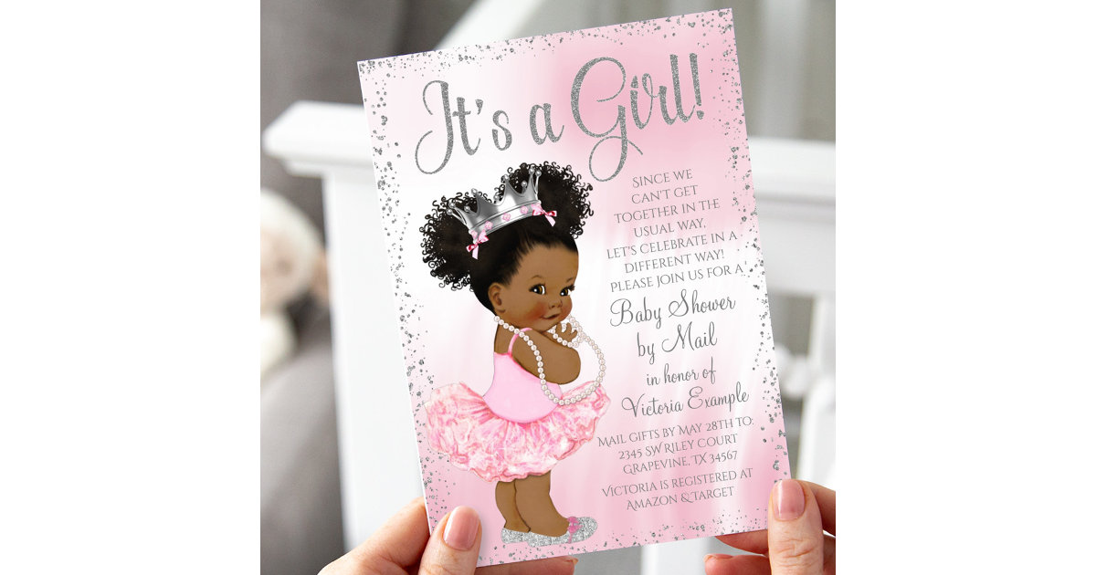 Afro Puff Princess Baby Shower by Mail Invitation | Zazzle