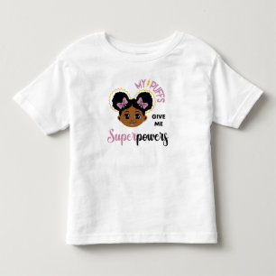 Afro Puff Superpower Black Girl Kids Shirt