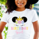 Afro Puff Unicorn Birthday Girl Party Outfit  T-shirt at Zazzle