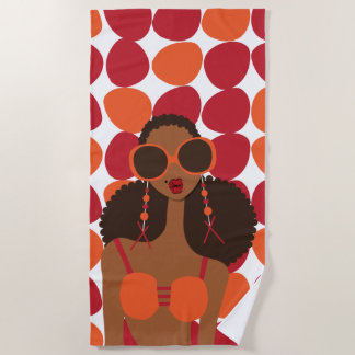 Afro puffs beach towel