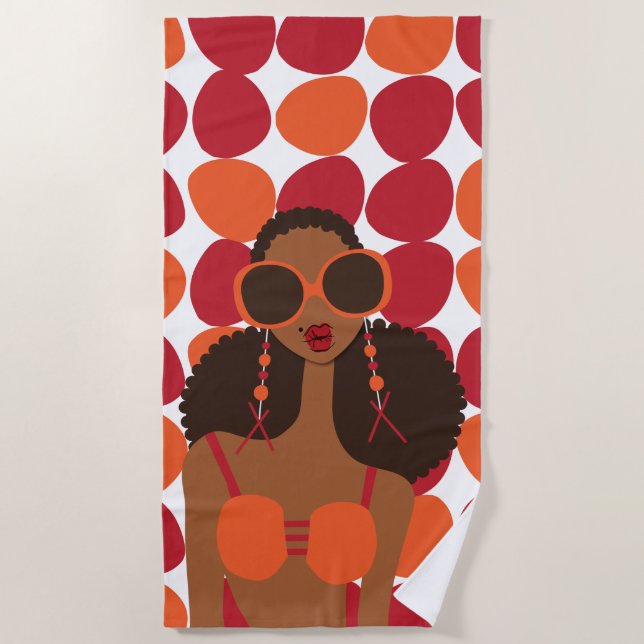 Afro puffs beach towel (Front)