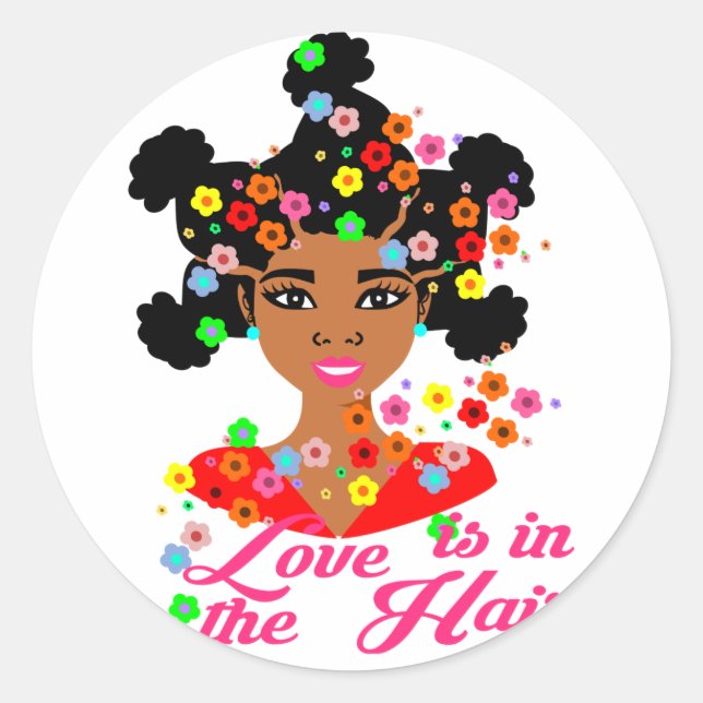 Afro Puffs Girl Stickers,Planner sticker (Front)