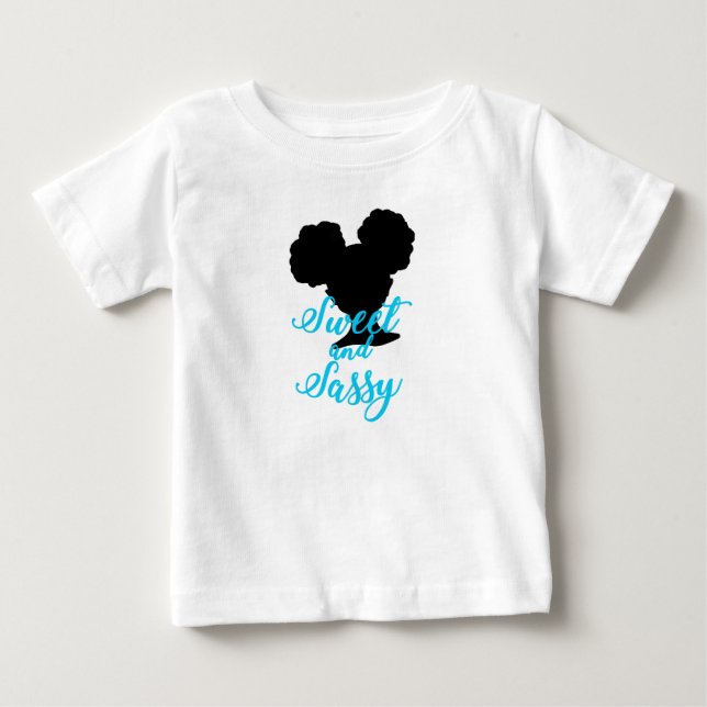Afro Puffs | Sweet and Sassy | Natural Hair Baby T-Shirt (Front)