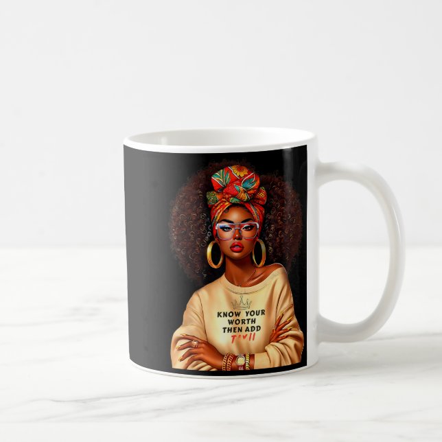 Afro Queen Black Woman African Melanin Black Histo Coffee Mug (Right)