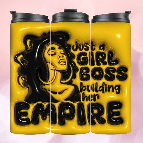 Afro Queen Boss 3d Inflated Effect Tumbler