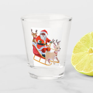 Afro santa and friends shot glass