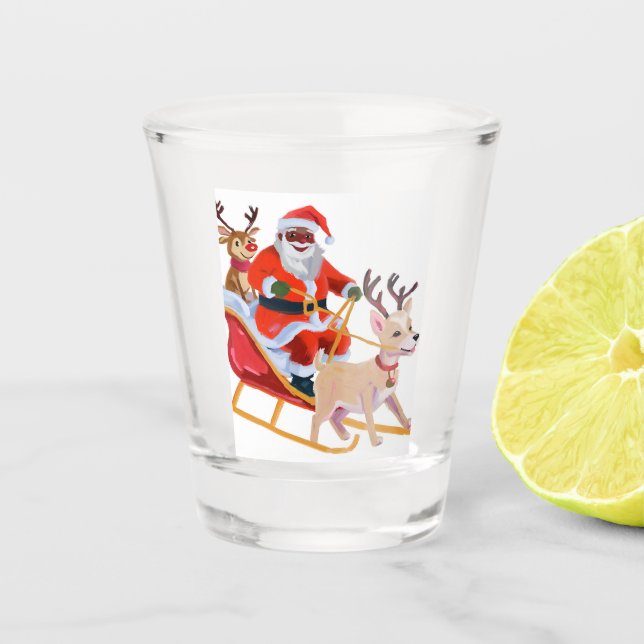 Afro santa and friends shot glass (Front)
