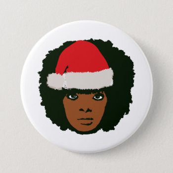 Afro Santa Pinback Button by NewNaturalHair at Zazzle