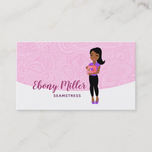 Afro Seamstress logo business Cards