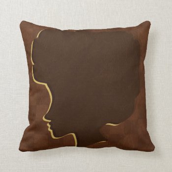 Afro Silhouette American Mojo Throw Pillow by nyxxie at Zazzle