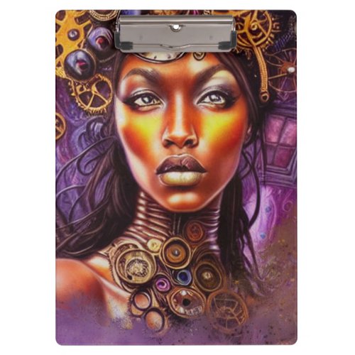 Afro Steampunk Inspired Art  Clipboard