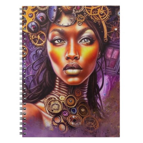 Afro Steampunk Inspired Art  Notebook