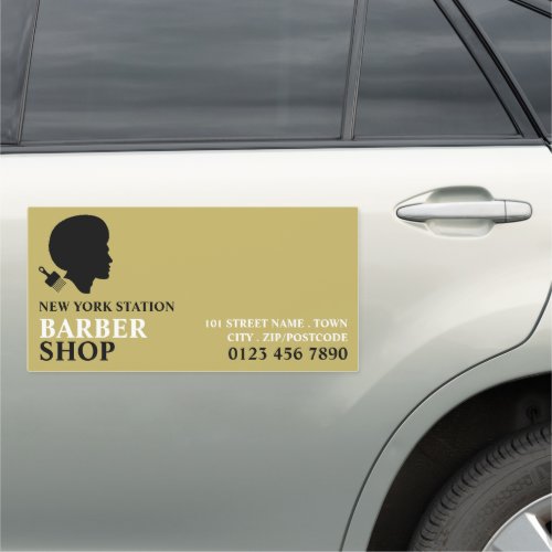 Afro Style Mens Barbers Advertising Car Magnet