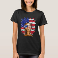 afro sunflower african american 4th of july melani T-Shirt