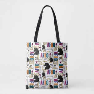 Afro Unicorn Bold Pattern Tote Bag