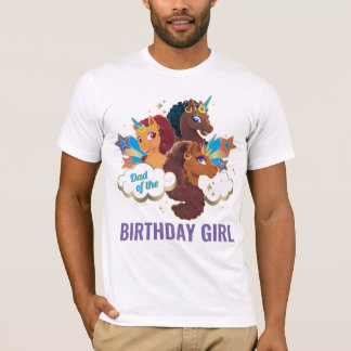 Afro Unicorn | Dad of the Birthday Girl T-Shirt