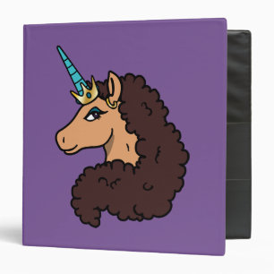 Afro Unicorn Divine 3 Ring Binder