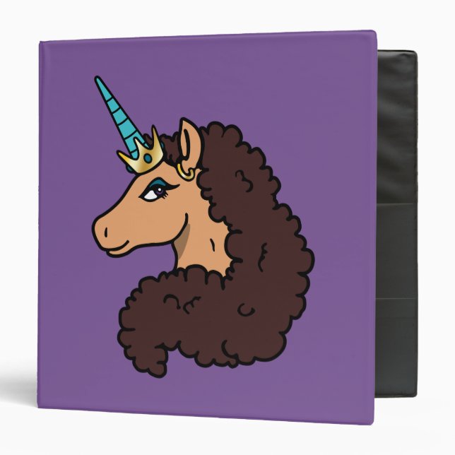 Afro Unicorn | Divine 3 Ring Binder (Front/Inside)