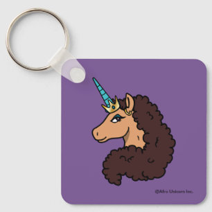 Afro Unicorn Divine Keychain