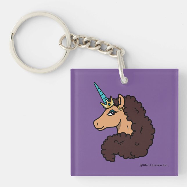 Afro Unicorn | Divine Keychain (Front)