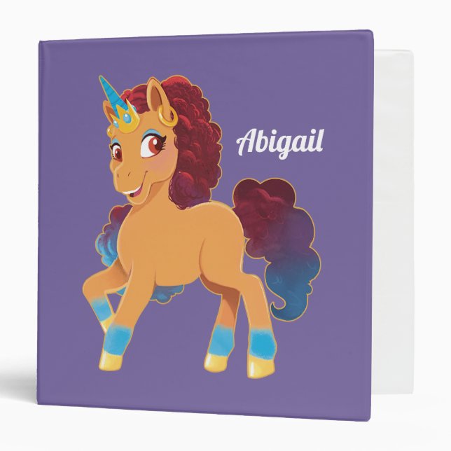 Afro Unicorn | Divine Prancing 3 Ring Binder (Front/Inside)