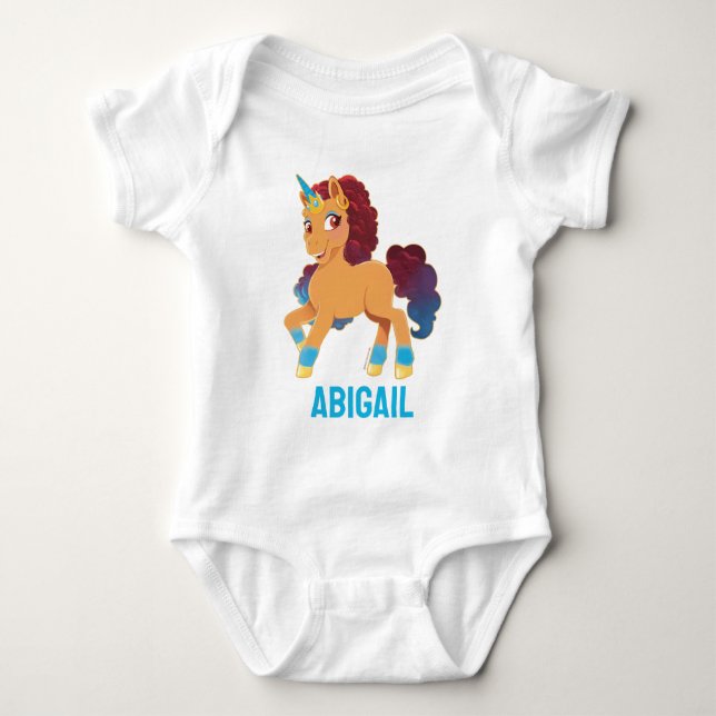 Afro Unicorn | Divine Prancing Baby Bodysuit (Front)