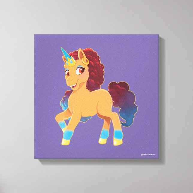 Afro Unicorn | Divine Prancing Canvas Print (Front)