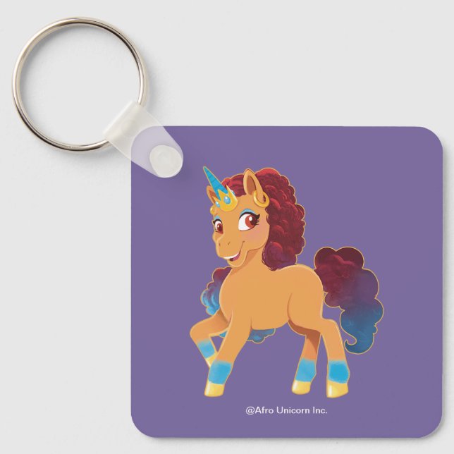 Afro Unicorn | Divine Prancing Keychain (Front)