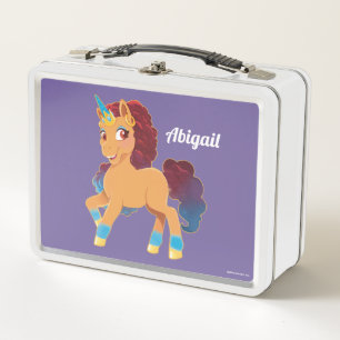 Afro Unicorn Divine Prancing Metal Lunch Box