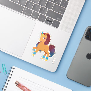 Afro Unicorn Divine Prancing Sticker