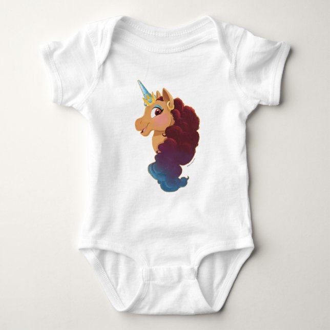 Afro Unicorn | Divine the Unicorn Baby Bodysuit (Front)