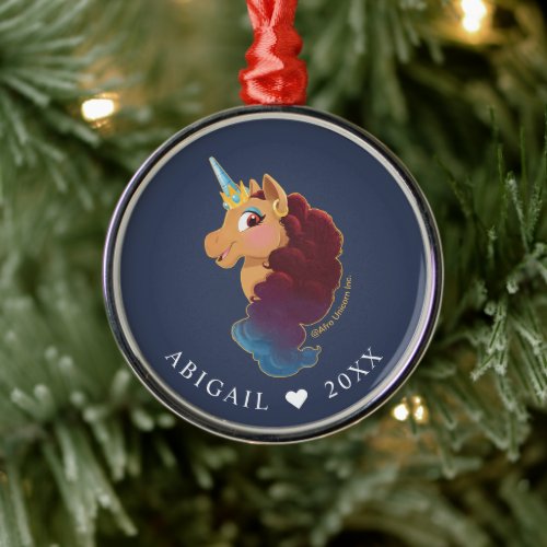 Afro Unicorn | Divine the Unicorn Metal Ornament