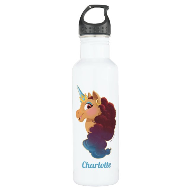 Afro Unicorn | Divine the Unicorn Stainless Steel Water Bottle (Front)