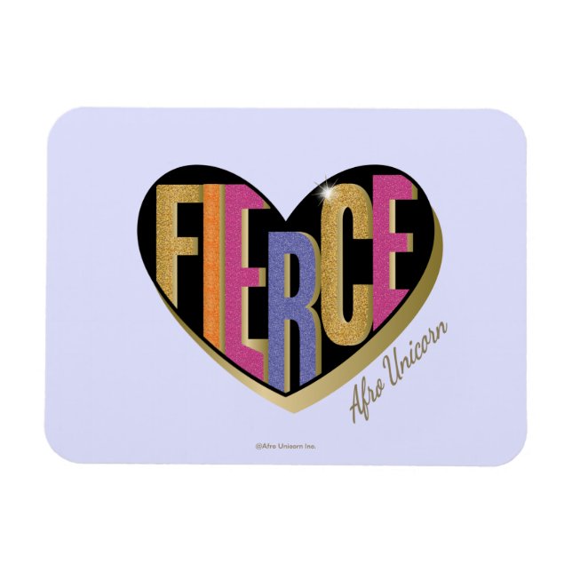 Afro Unicorn Fierce Heart Design Magnet (Horizontal)