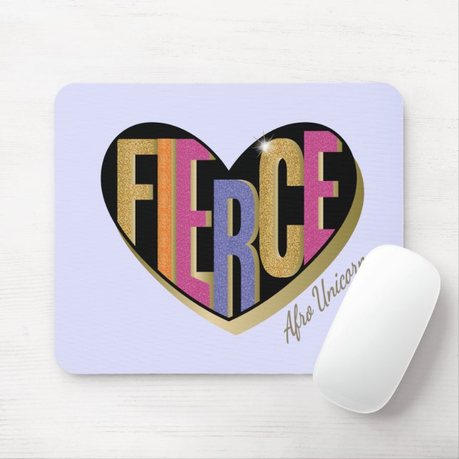 Afro Unicorn Fierce Heart Design Mouse Pad (With Mouse)