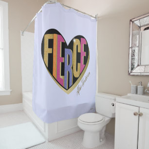 Afro Unicorn Fierce Heart Design Shower Curtain