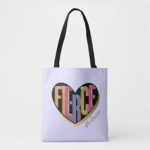 Afro Unicorn Fierce Heart Design Tote Bag