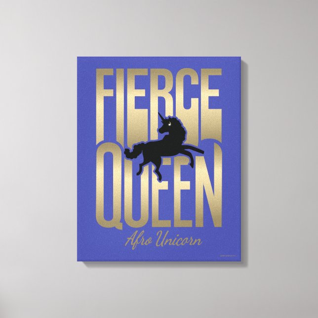 Afro Unicorn Fierce Queen Canvas Print (Front)