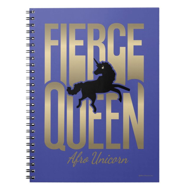 Afro Unicorn Fierce Queen Notebook (Front)