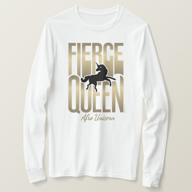 Afro Unicorn Fierce Queen T-Shirt (Design Front)
