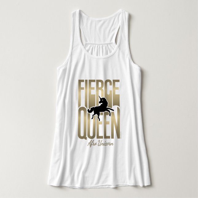 Afro Unicorn Fierce Queen Tank Top (Design Front)