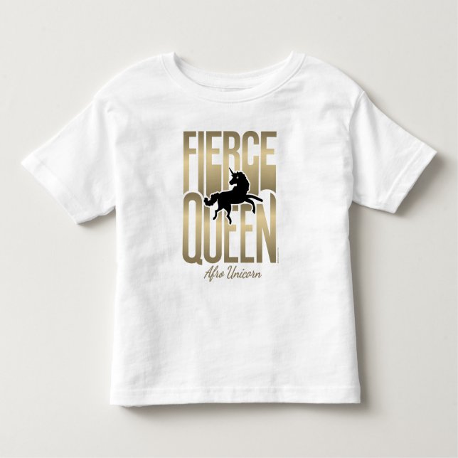 Afro Unicorn Fierce Queen Toddler T-shirt (Front)