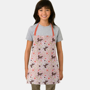 Afro Unicorn Heart & Star Pink Pattern Apron