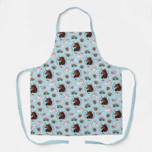 Afro Unicorn Holiday Pattern Apron