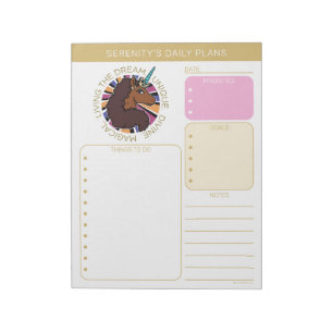 Afro Unicorn Living the Dream Design Notepad