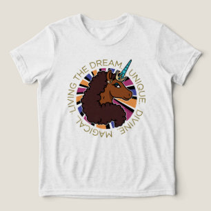 Afro Unicorn Living the Dream Design Tri-Blend Shirt