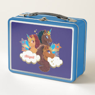 Afro Unicorn “Made of Magic” Trio Design Metal Lunch Box