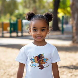Afro Unicorn “Made of Magic” Trio Design T-Shirt